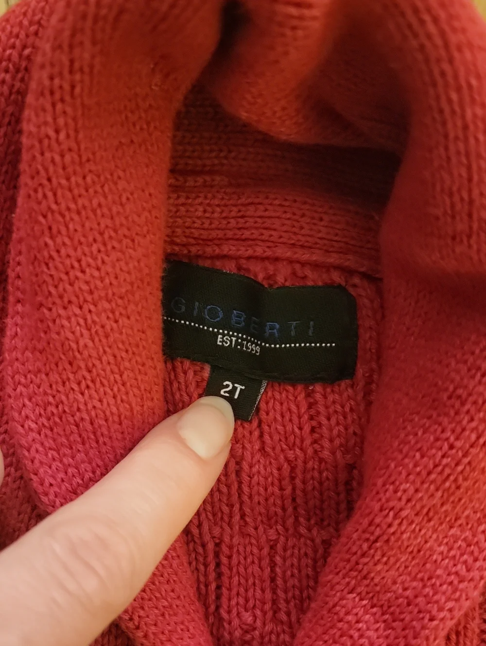 Kids Cable Knit Shawl Collar Cardigan - Pink